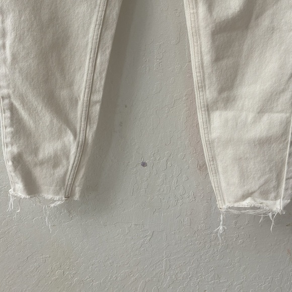 We The Free High Waist Jeans Size 25 Off White Cream Ankle Button Fly - Picture 3 of 4